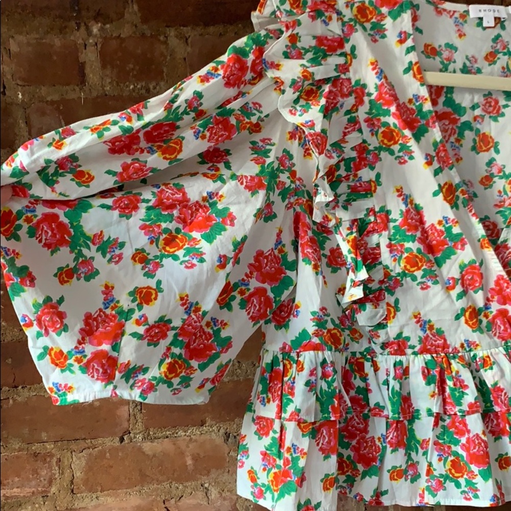 RHODE Floral Ruffle Top - Picture 3 of 6